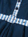 Marineblaues 50er Swingkleid mit Peter-Pan-Kragen und Gingham