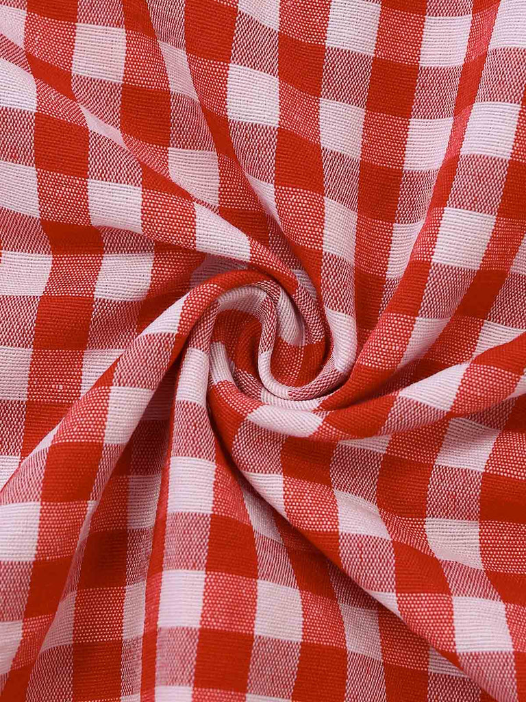 Rotes 50er Ärmelloses Swingkleid mit Gingham