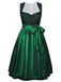 50er 3PCS Kleid mit Flatterärmel-Top und Satin-Schürze