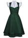 50er 3PCS Kleid mit Flatterärmel-Top und Satin-Schürze