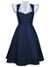 50er 3PCS Kleid mit Flatterärmel-Top und Satin-Schürze