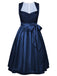 50er 3PCS Kleid mit Flatterärmel-Top und Satin-Schürze
