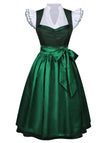 50er 3PCS Kleid mit Flatterärmel-Top und Satin-Schürze