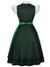 50er 3PCS Kleid mit Flatterärmel-Top und Satin-Schürze