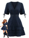 70er Kleid mit Cut-out und Spitze