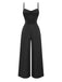 Schwarzer 50er Jumpsuit mit Spitzen-Taille und Cut-out