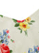 Cremefarbenes 40er 2PCS Kleid mit Blumen