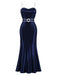 Blaues 30er Slipkleid mit maritimem Besatz