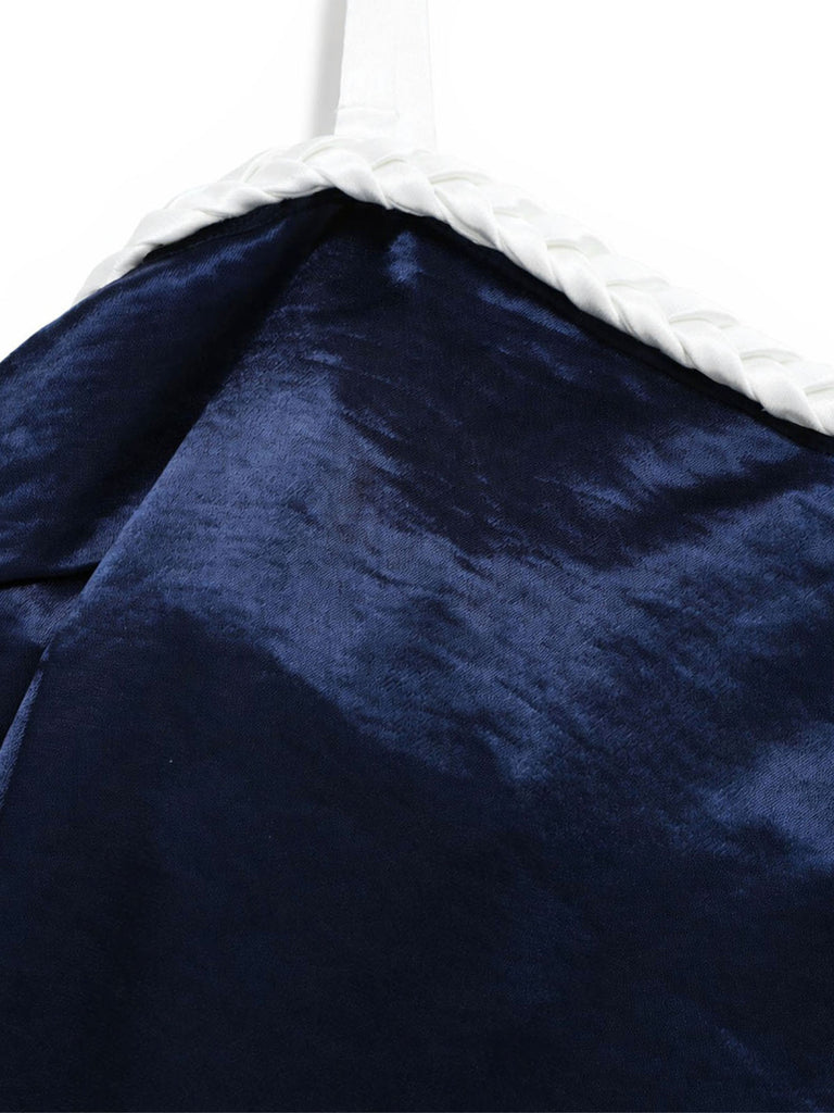 Blaues 30er Slipkleid mit maritimem Besatz