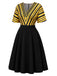Goldenes 50er Kleid mit Streifen