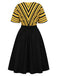 Goldenes 50er Kleid mit Streifen