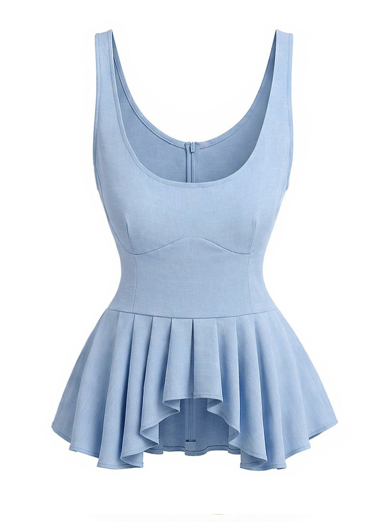 70er 2PCS Top & Minirock mit Plissee