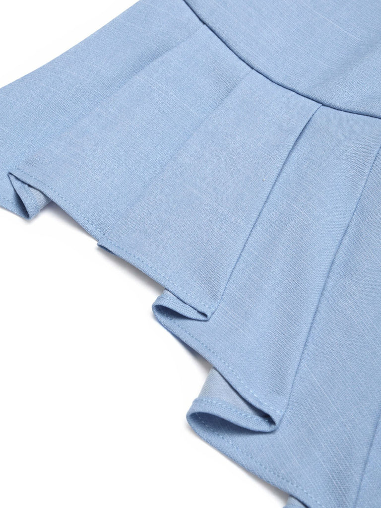 Hellblaues 70er Tanktop mit Trägern