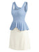 70er 2PCS Top & Minirock mit Plissee