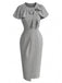 60er Set mit Bleistiftkleid und Schleifen-Cape