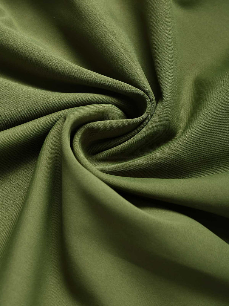 Grünes 60er Kleid mit Herzausschnitt und Knopf