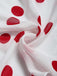 Weißes & Rotes 50er Netz-Kleid mit Polka-Dots