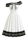 Schwarz-Weisses 50er Kleid mit Carmen-Ausschnitt