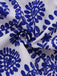 Blauer 50er Bohemian Jumpsuit mit Puffärmel und Rundhalsausschnitt