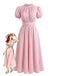 20er Maxikleid mit Puffärmel und Spitze