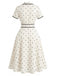 40er Kleid mit Polka-Dots und Eingekerbt