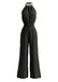70er Jumpsuit mit Neckholder und Smok