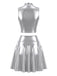 70er 2PCS Metallic Top & Rock Set mit Antennen-Haarreif