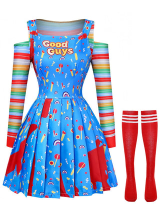 60er Halloween Kleid mit Streifen