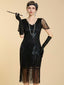 20er Gatsby-Kleid mit Paillettenstickerei und Fransen