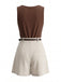 Light Coffee 1960s Vintage Two Piece Set 4