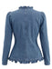 60er Jeans-Jacke mit Rüschen und Langarm