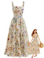40er Maxikleid mit Blumen und Spaghettiträgern
