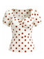 50er Top mit Polka-Dots und Puffärmel