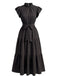 40er Kleid mit Stehkragen und Rüschen