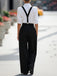 Grauer 60er Jumpsuit mit Hohe Taille und Plissee