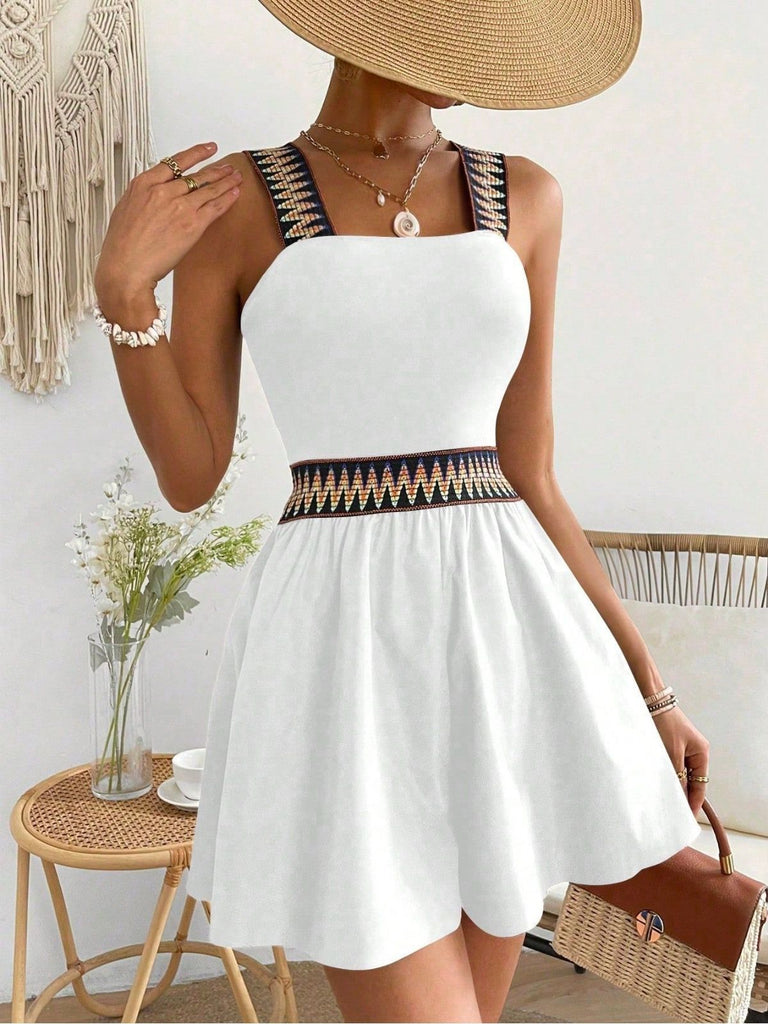 70er Romper mit Print und Ethno