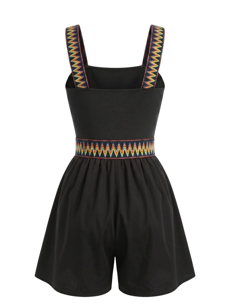 70er Romper mit Print und Ethno