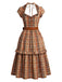70er Kleid mit Neckholder und Karo