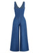 1960s V Neck Denim Vintage Jumpsuit 4