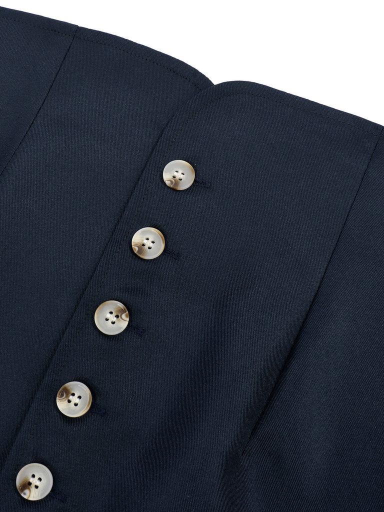 Marineblaue 50er Jacke mit Knopfleiste