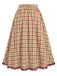 [Pre-Sale] Champagne 1940s Plaid Lace Vintage Dress 5