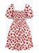 [Übergröße] 50er Kleid mit Puffärmel und Erdbeere