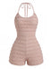 Misty Rose 1960s Lace Halter Jumpsuit