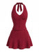 Roter 60er Rock mit Polka-Dots und Neckholder-Top