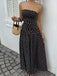 50er Trägerloses Smockkleid mit Polka-Dots