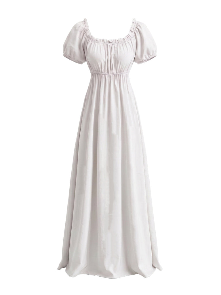 30er Maxikleid mit Puffärmel und Empire-Taille