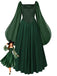 1940s Square Neck Vintage Classic Dress 3