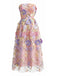 Rosa 40er Ärmelloses Kleid mit Blumen und Bandeau