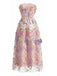 Rosa 40er Ärmelloses Kleid mit Blumen und Bandeau