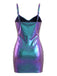 60er Minikleid mit Spaghettiträger und Metallic